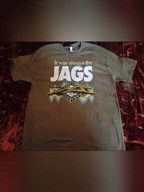Vintage-Style "It Was Always The Jags" Olive Green T-Shirt - Size XL Banned Logo